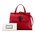 Gucci B Gucci Red Calf Leather Medium Bamboo Daily Satchel Italy