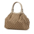 Gucci B Gucci Brown Beige Canvas Fabric GG Sukey Tote Italy