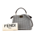 Fendi AB Fendi Gray Wool Fabric Small Peekaboo ISeeU Houndstooth Satchel Italy