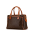 Celine B Celine Brown Coated Canvas Fabric Macadam Boston Bag Italy