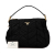 Prada B Prada Black Nylon Fabric Tessuto Impunto Satchel Italy