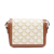 Celine AB Celine White with Brown Coated Canvas Fabric Teen Triomphe Crossbody Bag Italy