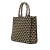 Prada AB Prada Brown Canvas Fabric Large Triangolo Jacquard Symbole Tote Italy