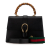 Gucci B Gucci Black Calf Leather Large Bamboo Web Dionysus Satchel Italy