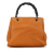 Gucci B Gucci Orange Calf Leather Small Bamboo Shopper Italy