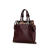 Burberry B Burberry Red Bordeaux with Brown Beige Calf Leather House Check Big Crush Satchel Italy