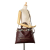 Burberry B Burberry Red Bordeaux with Brown Beige Calf Leather House Check Big Crush Satchel Italy