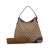 Gucci B Gucci Brown Beige Canvas Fabric GG New Britt Hobo Italy