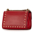 Gucci AB Gucci Red Calf Leather Small Pearl Studded Padlock Crossbody Italy