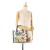 Gucci B Gucci White with Blue Navy Canvas Fabric Medium Flora Satchel Italy