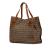 Fendi B Fendi Brown Light Brown Canvas Fabric Zucchino Tote Italy