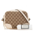 Gucci AB Gucci Brown Beige Canvas Fabric GG Bree Crossbody Italy