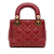 Christian Dior B Dior Red Lambskin Leather Leather Mini Lambskin Cannage Studded Supple Lady Dior Italy