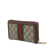 Gucci B Gucci Brown Beige Coated Canvas Fabric GG Supreme Ophidia Zip Around Wallet Italy