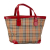 Burberry B Burberry Brown Beige with Red Canvas Fabric Haymarket Check Tote United Kingdom