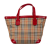 Burberry B Burberry Brown Beige with Red Canvas Fabric Haymarket Check Tote United Kingdom