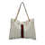 Gucci B Gucci White Calf Leather Large Web Rajah Tote Italy