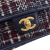 Chanel B Chanel Blue Tweed Fabric Small School Memory Top Handle Flap France