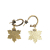 Chanel B Chanel Gold Gold Plated Metal Snowflakes Hoop Push Back Earrings France