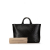 Bottega Veneta B Bottega Veneta Black Calf Leather Intrecciato Tote Italy