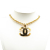 Chanel B Chanel Gold Gold Plated Metal CC Pendant Necklace France