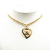 Chanel AB Chanel Gold Gold Plated Metal CC Heart Pendant Necklace France