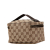 Gucci AB Gucci Brown Beige Canvas Fabric GG Vanity Case Italy