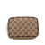 Gucci AB Gucci Brown Beige Canvas Fabric GG Vanity Case Italy