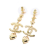 Chanel B Chanel Gold Gold Plated Metal CC Rhinestones Swing Push Back Earrings France