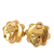 Chanel B Chanel Red Gold Plated Metal Gripoix Button Earrings France