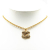 Chanel B Chanel Gold Gold Plated Metal CC Quilted Pendant Necklace France