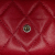 Chanel B Chanel Red Caviar Leather Leather Quilted Caviar Flap Card Holder on Chain Italy