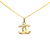 Chanel B Chanel Gold Gold Plated Metal CC Pendant Necklace France