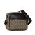 Gucci B Gucci Brown Beige Coated Canvas Fabric GG Supreme Crossbody Italy