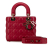 Christian Dior B Dior Red Lambskin Leather Leather Small Lambskin Cannage My ABCDior Lady Dior Italy