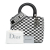 Christian Dior AB Dior Black with White Calf Leather Medium skin Checkered Lady Dior Italy