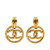 Chanel B Chanel Gold Gold Plated Metal CC Swing Clip On Earrings France