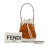 Fendi B Fendi Orange with White Suede Leather Mini Zucca F is Fendi Mon Tresor Bucket Italy