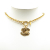 Chanel B Chanel Gold Gold Plated Metal Quilted CC Pendant Necklace Italy