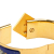 Hermès AB Hermès Blue Gold Plated Metal Wide Enamel Horse Loquet Hinge Bangle France