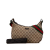 Gucci B Gucci Brown Beige Canvas Fabric GG Web Crossbody Italy