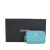 Chanel B Chanel Blue Aqua Caviar Leather Leather CC Quilted Caviar Zip Coin Purse France