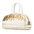 Christian Dior AB Dior Gold with White Calf Leather Medium Padded Etoile Vibe Zip Bowling Bag Italy