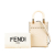 Fendi AB Fendi White Ivory Calf Leather Mini Sunshine Shopper Tote Italy