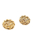 Chanel B Chanel Gold Gold Plated Metal CC Rhinestones Clip On Earrings France