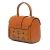 MCM B MCM Brown Coated Canvas Fabric Visetos Tracy Satchel Korea, South