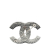 Chanel B Chanel Silver Brass Metal CC Crystal Brooch France