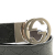 Gucci B Gucci Black Calf Leather Guccissima Interlocking G Reversible Belt Italy