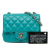 Chanel AB Chanel Blue Turquoise Lambskin Leather Leather Mini Square Classic Lambskin Single Flap Italy