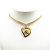 Chanel B Chanel Gold Gold Plated Metal CC Heart Pendant Necklace France